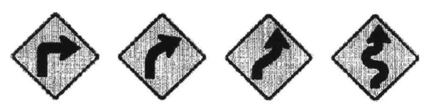 Turn and Curve Warning Signs